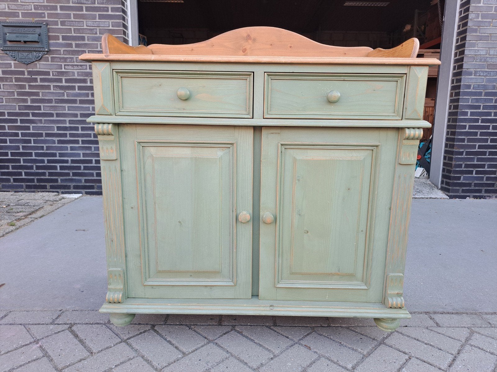 grenen commode licht groen, Gebruikt, 50 tot 70 cm, Ophalen of Verzenden, 100 cm of meer