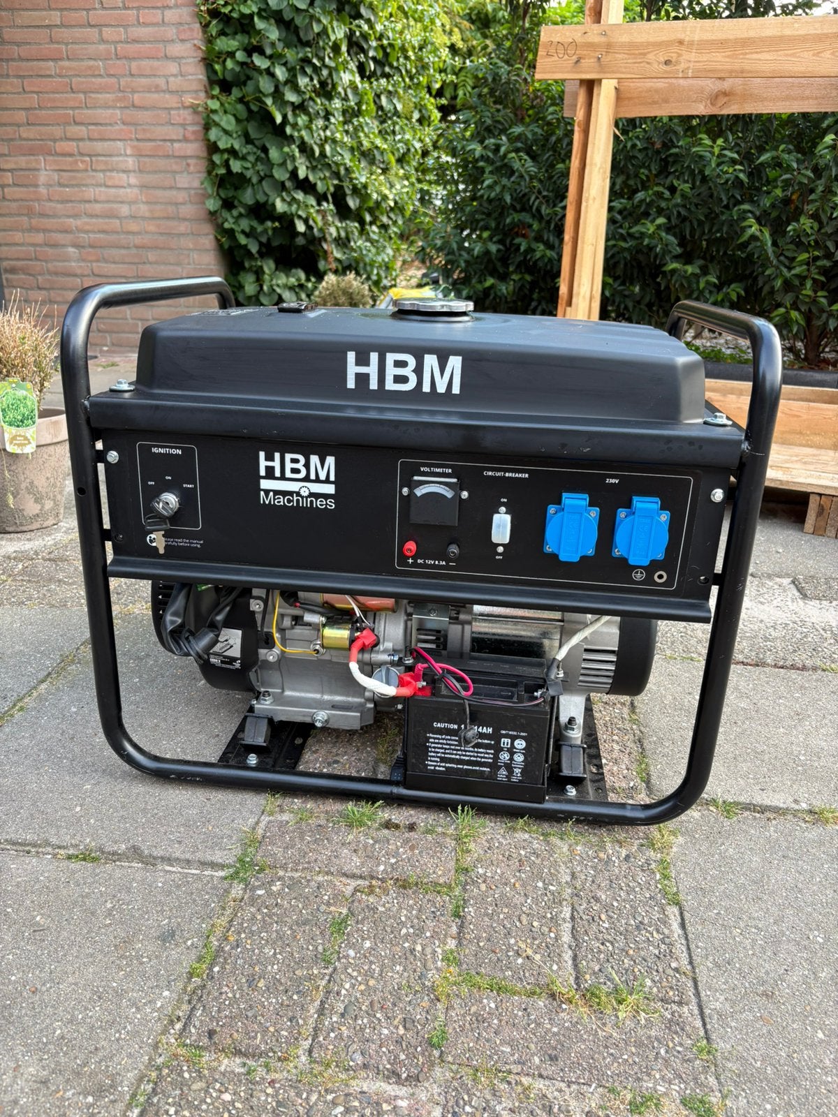 HBM 5500watt generator incl garantie!, Ophalen, Elektrisch startend, Benzine, Zo goed als nieuw