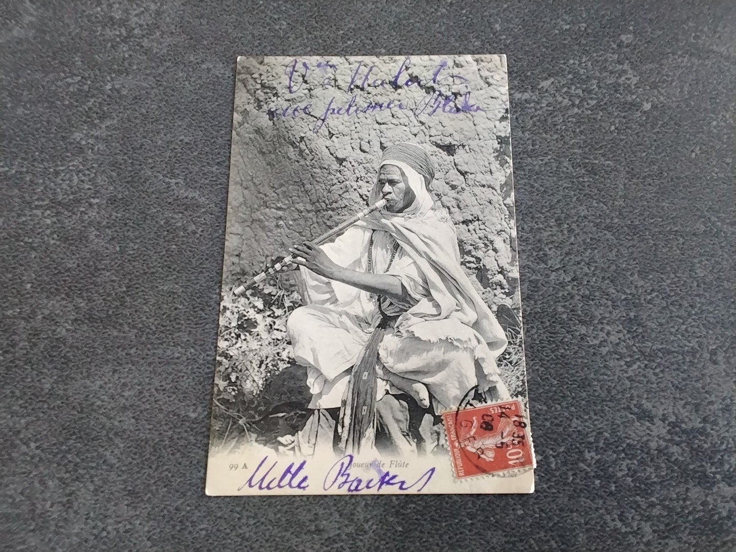Algerije Joueur Flute 1908, Ophalen of Verzenden, Voor 1920, Gelopen, Buiten Europa
