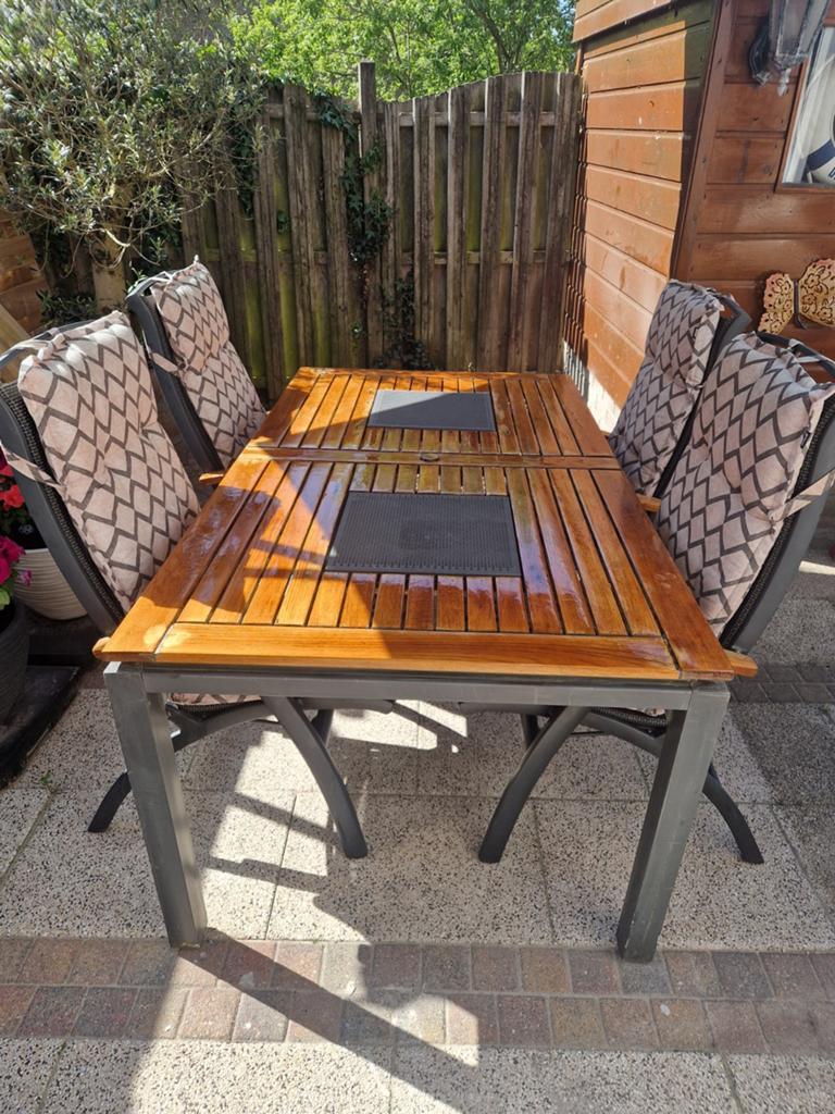 Hartman Da Vinci tuinset, teakhouten tuintafel met 4 stoelen, Ophalen of Verzenden
