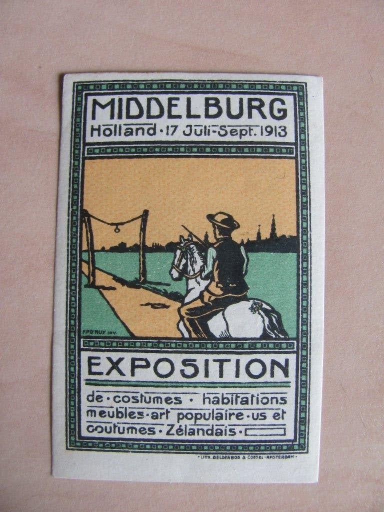 Middelburg 1913 sluitzegel Zeelandse Expositie, Ophalen of Verzenden, Zo goed als nieuw, Overige typen