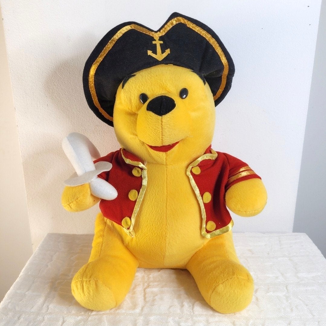 Disney Winnie de Poeh piraat knuffel 27 cm, Disney, Disney, Geel, Beer