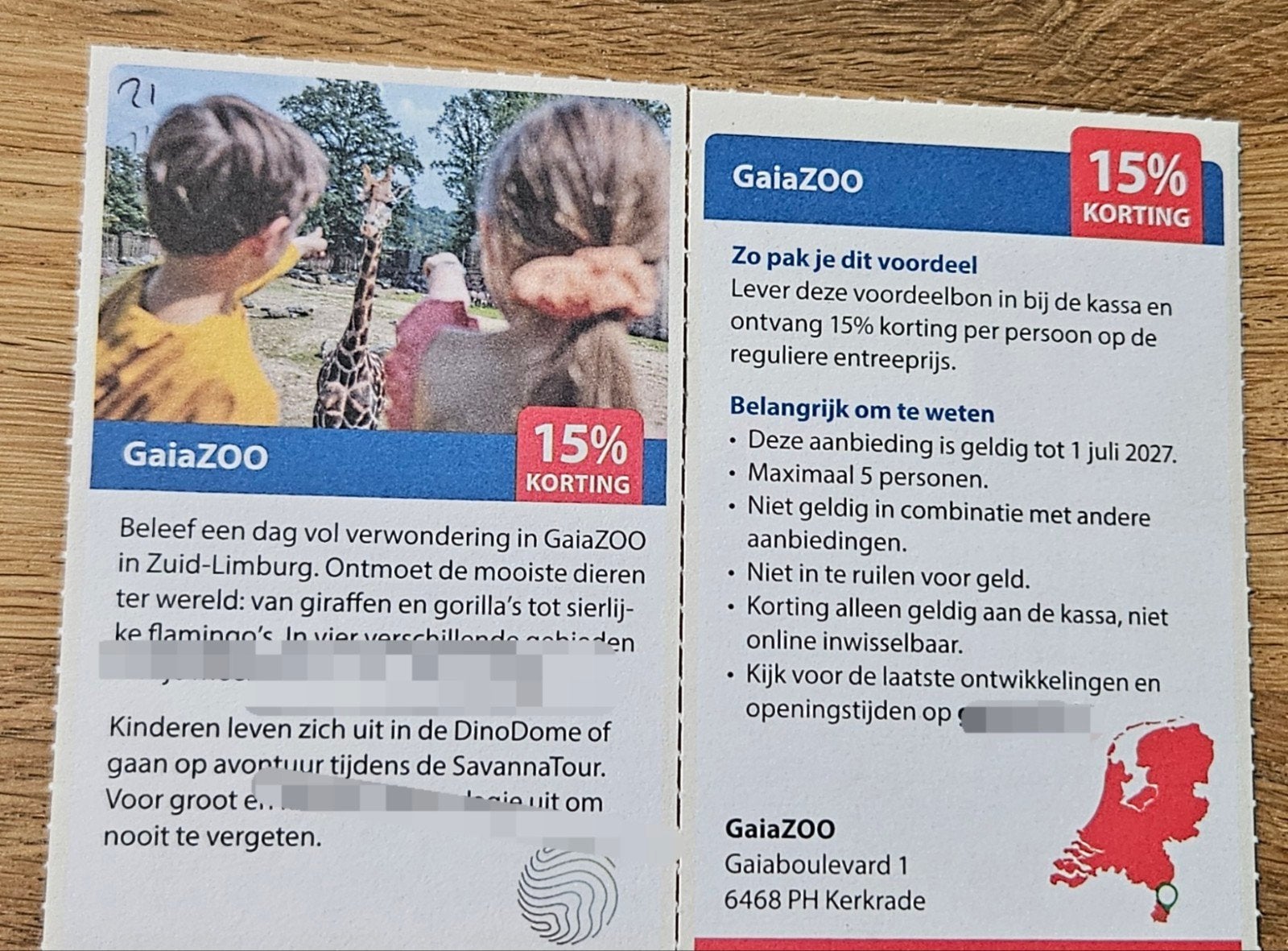 GaiaZoo Kerkrade. € 4,50 korting p.p., Tickets en Kaartjes, Kortingen en Cadeaubonnen
