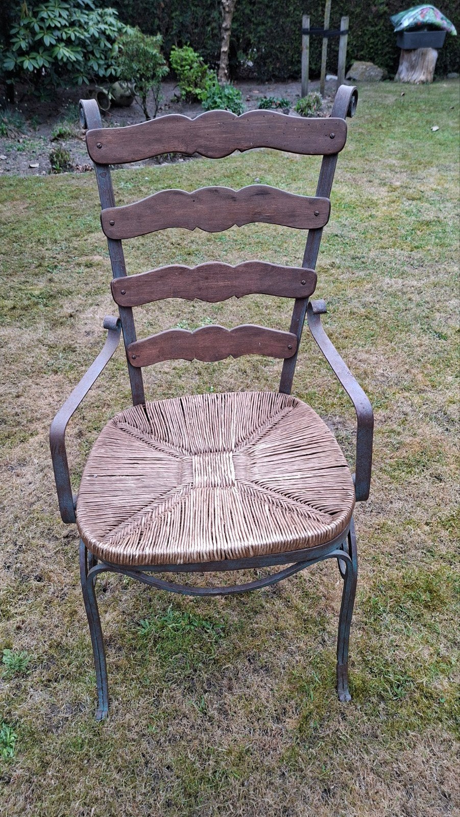 brokante stoel smeedijzer, Tuin en Terras, Ophalen of Verzenden