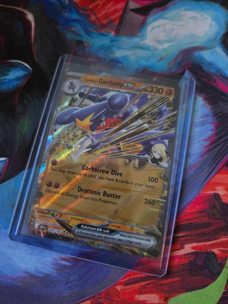 Cynthia's Garchomp EX Full Art Pokémon Kaart, Ophalen of Verzenden, Zo goed als nieuw, Losse kaart, Foil