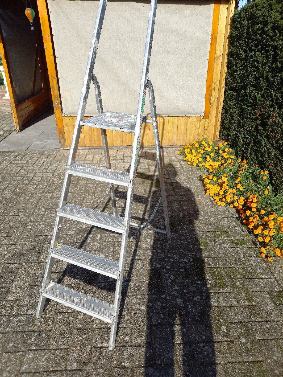 Huishoudtrap 5 treden, 1 meter hoog, met verfspatten, Doe-het-zelf en Verbouw, Ophalen