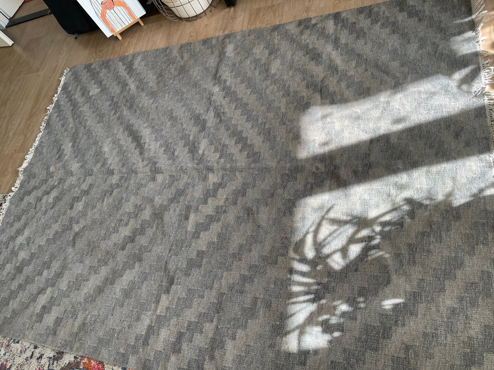 Handgemaakt Kelim tapijt - Grijs - 170x240 cm, Ophalen, 150 tot 200 cm, 200 cm of meer, Zo goed als nieuw