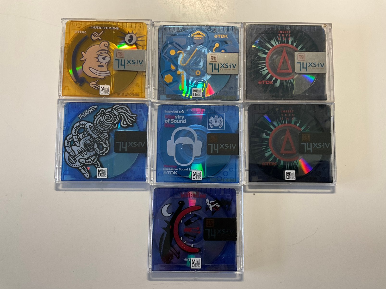 Minidisc’s TDK speciale uitgave’s  6x als nieuw 74 minuten, Audio, Tv en Foto, Walkmans, Discmans en Minidiscspelers, Ophalen of Verzenden