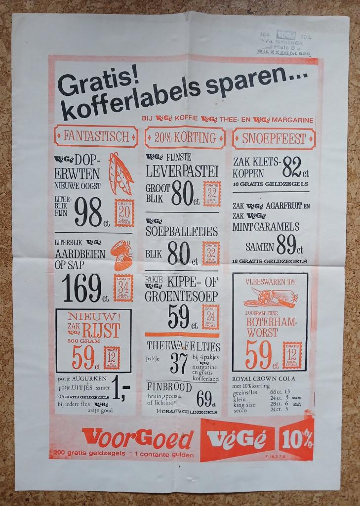 VéGé folder Gilze Fa. Sikkenga Plein 3, Boeken, Catalogussen en Folders, Gelezen, Folder, Verzenden