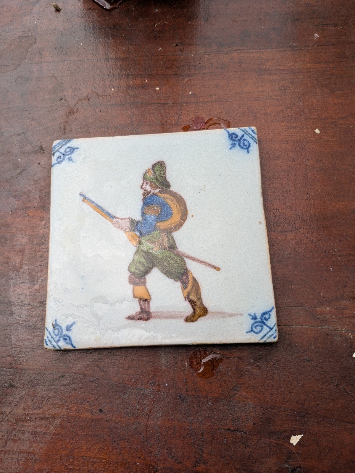 antiek tegeltje, Ophalen