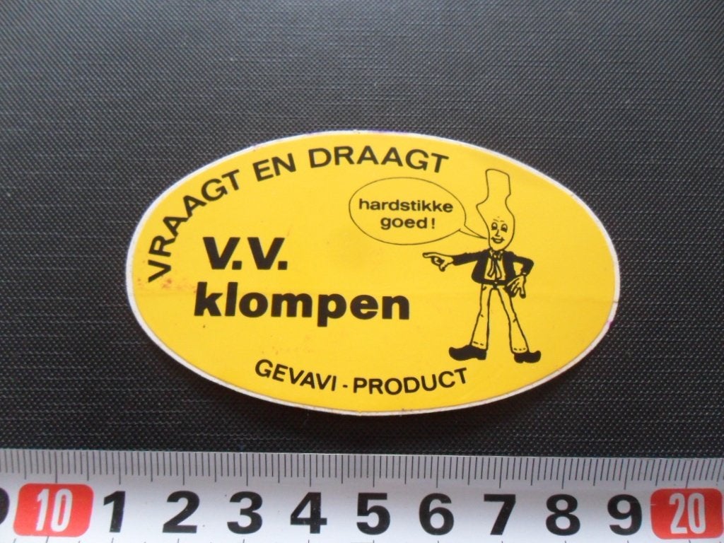 sticker vraagt en draag V.V. klompen gevavi product, Ophalen of Verzenden, Zo goed als nieuw