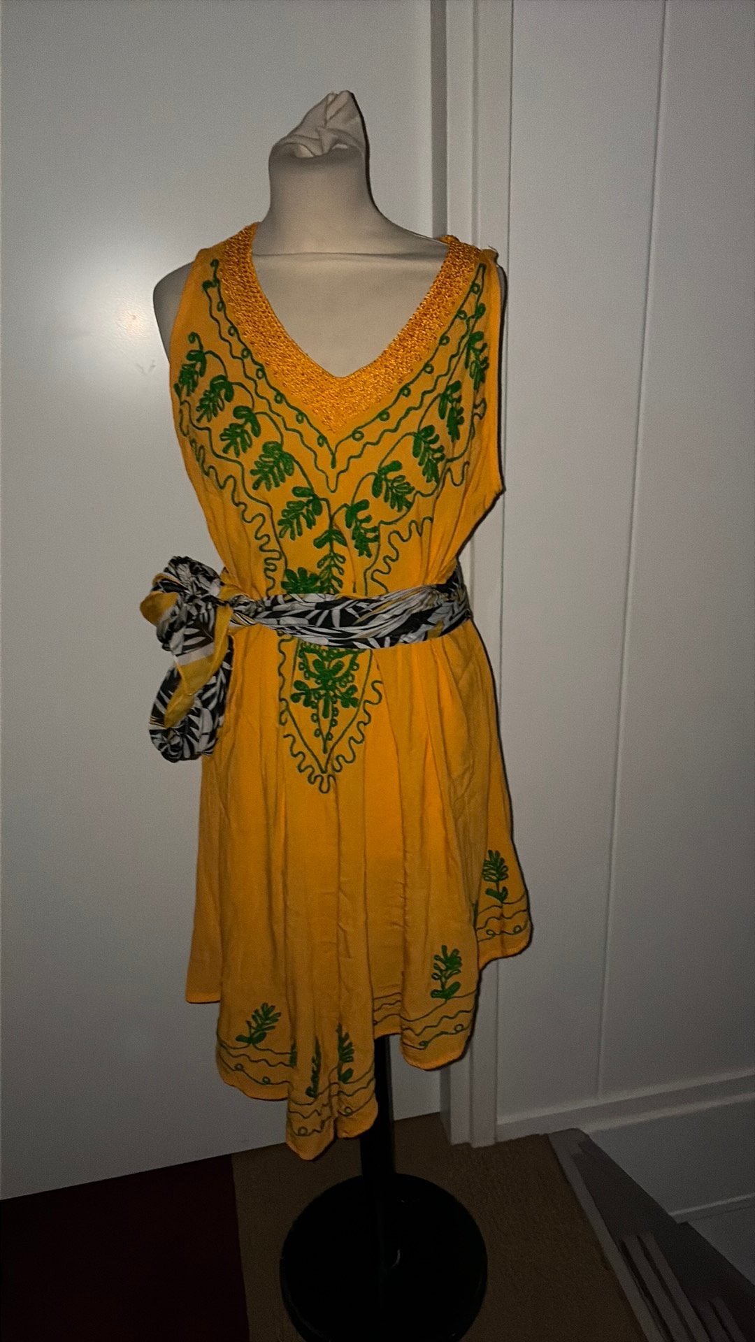 Zgan oranje jurk uit Curacao one size, Maat 38/40 (M), Oranje, Ophalen of Verzenden, Zo goed als nieuw