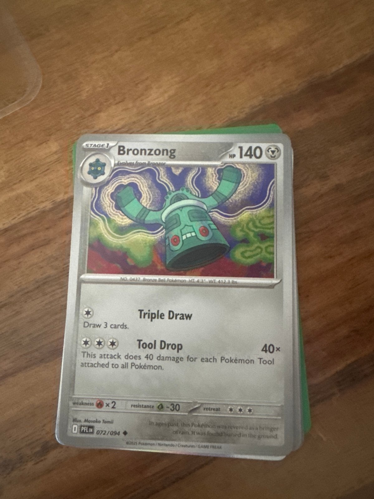 Pokémon Bronzong Stage 1 HP 140 Kaart, Ophalen of Verzenden, Gebruikt, Losse kaart