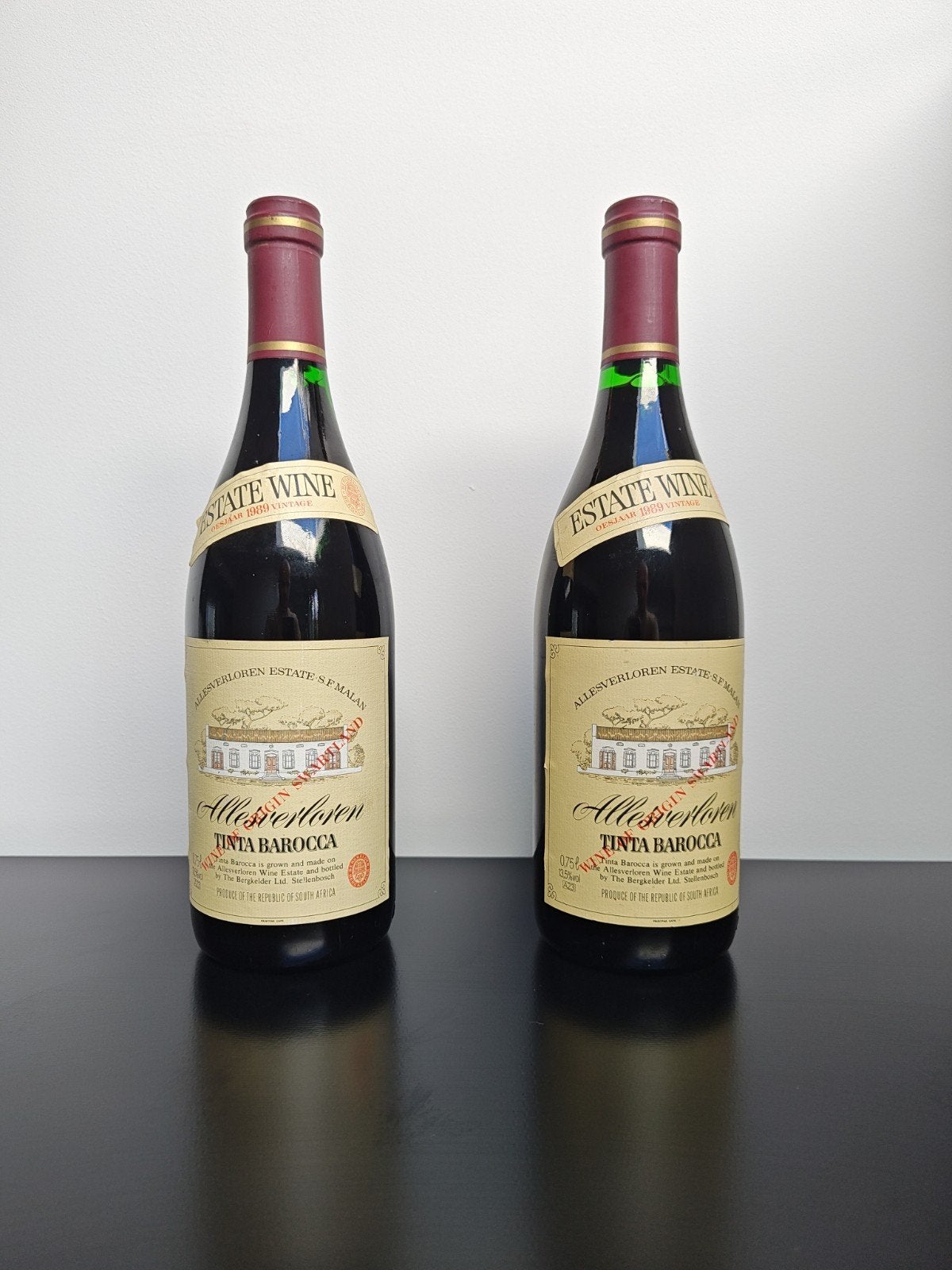 Allesverloren Estate Wine Tinta Barocca 1989 - 2 flessen, Ophalen of Verzenden, Nieuw, Afrika, Rode wijn