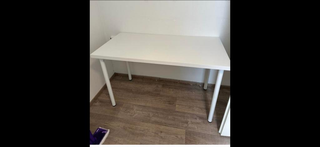 IKEA tafel 150x75 met ronde metalen poten, Ophalen, Gebruikt, 100 tot 150 cm, 50 tot 100 cm