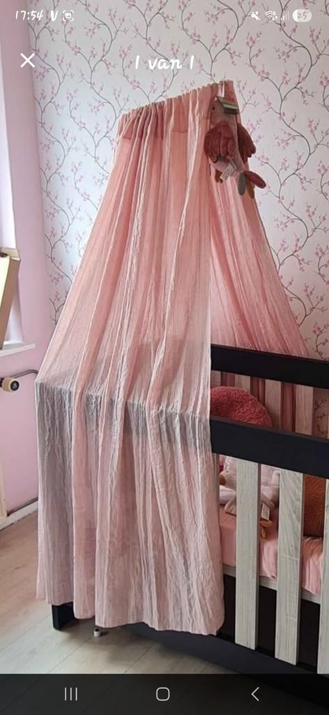 Roze klamboe voor babybedje, Kinderen en Baby's, Kinderkamer | Inrichting en Decoratie, Ophalen, Zo goed als nieuw, Klamboe