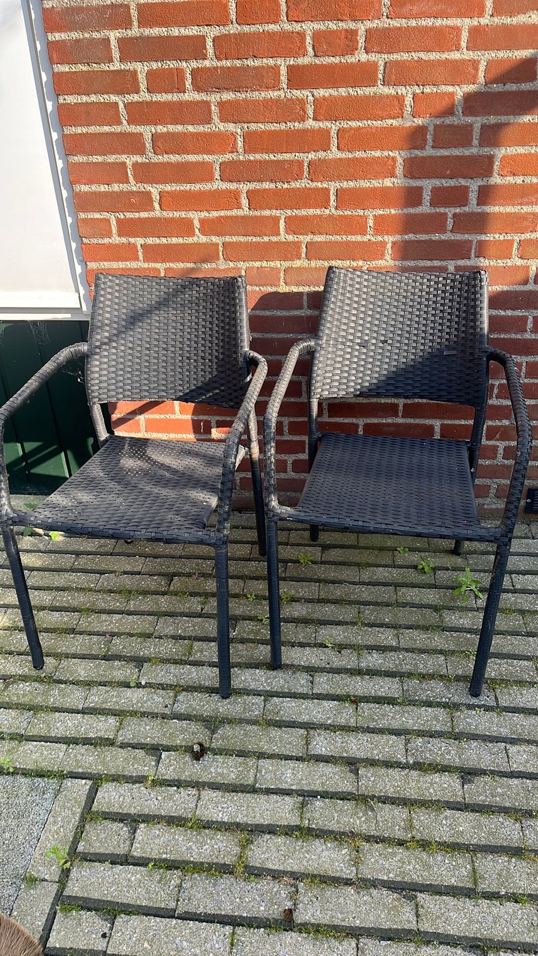 2 tuinstoelen, Tuin en Terras, Tuinstoelen, Ophalen, Gebruikt, Kunststof