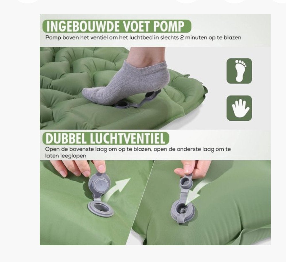 Travelhawk Slaapmat met ingebouwde pomp, Ophalen of Verzenden, Zo goed als nieuw, 1-persoons