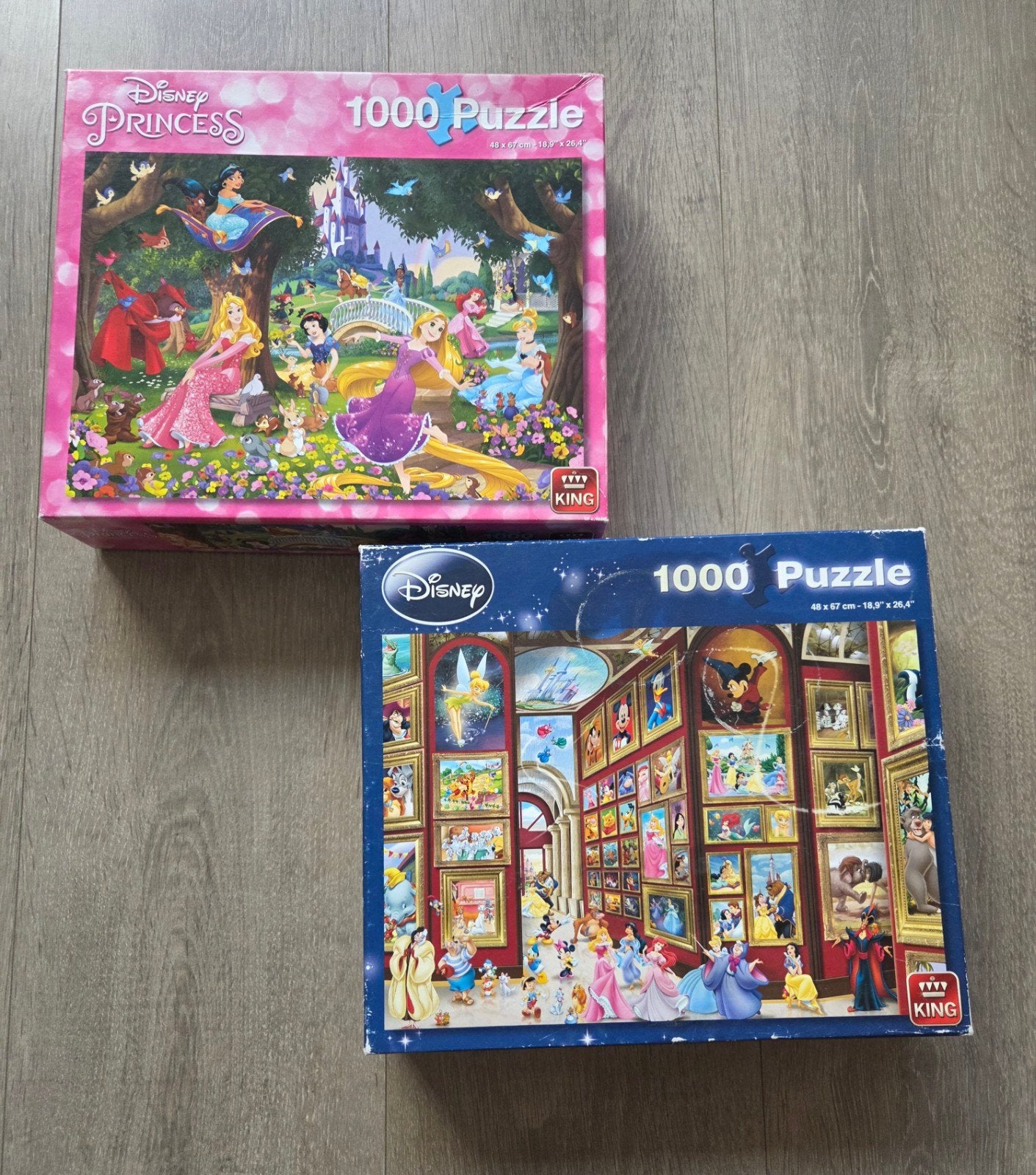 2 Disney 1000 stukjes puzzels: Prinsessen & Klassiekers, Ophalen of Verzenden, Gebruikt