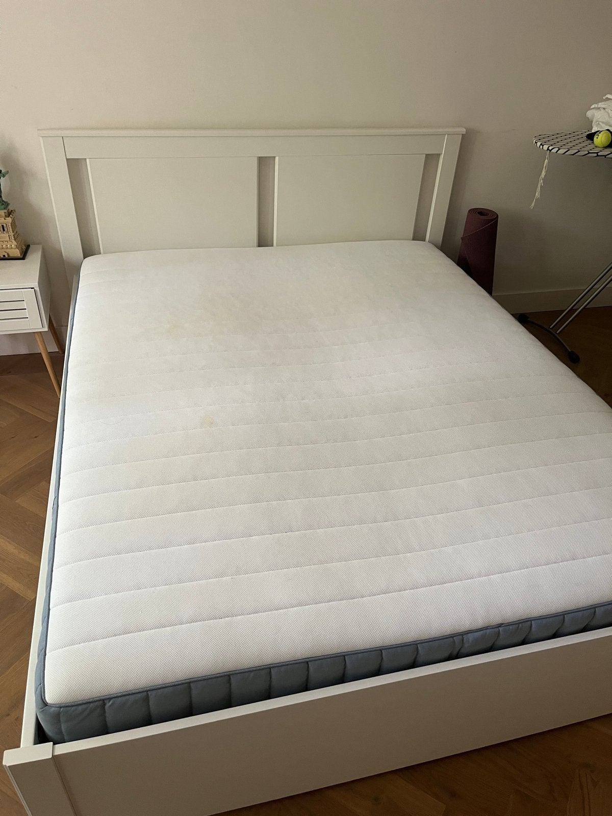 IKEA SONGESAND Bedframe met LURÖY lattenbodem en matras, Ophalen, Gebruikt, Wit, Tweepersoons