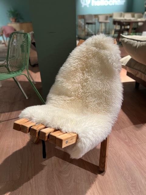 Weltevree buitenstoel + vacht, Huis en Inrichting, Stoelen, Ophalen, Gebruikt, Bruin, Eén