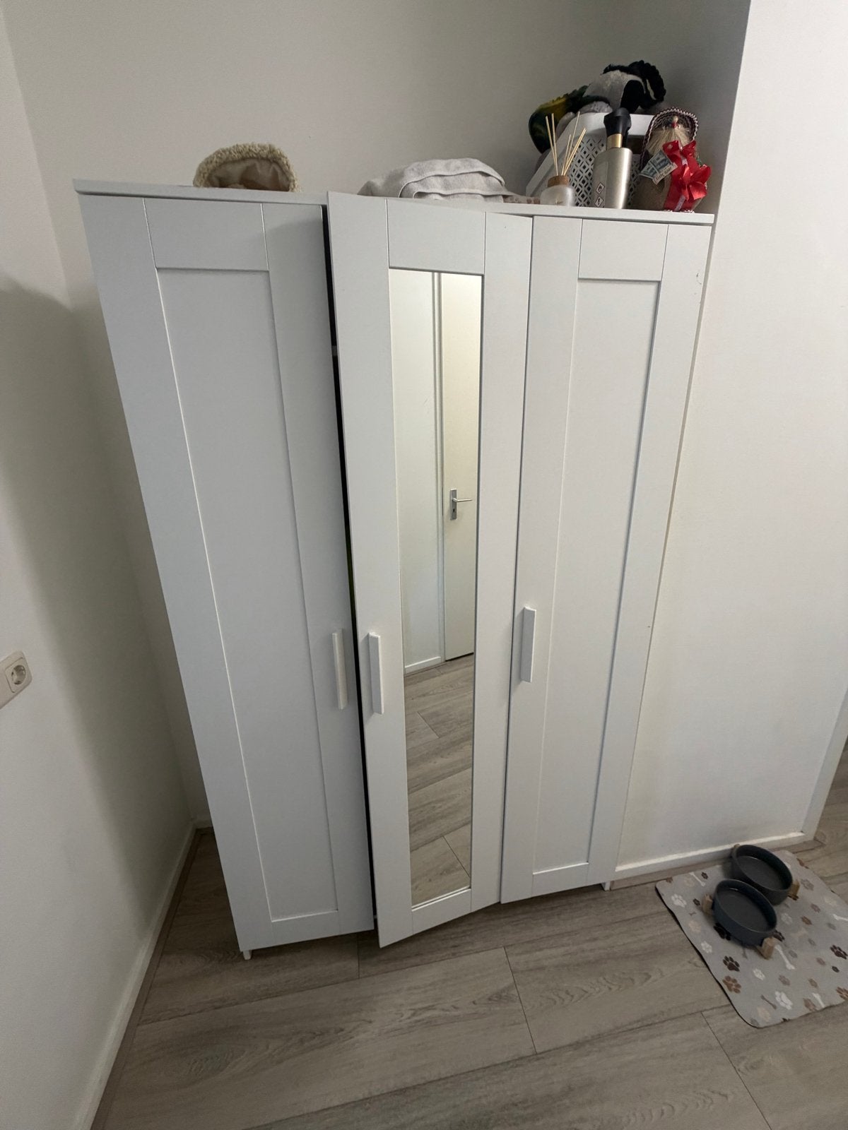 2x Witte Kledingkast met spiegel 191x117x50 cm, Ophalen, Gebruikt, 100 tot 150 cm, 150 tot 200 cm