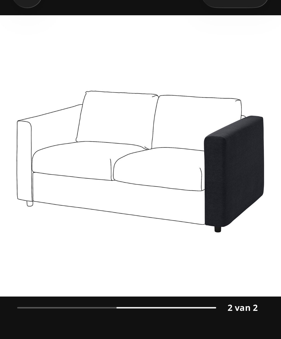 2 x Vimle Ikea hoes armleuning Saxemara (zwart), Overige materialen, Overige maten, Minder dan 75 cm, Nieuw