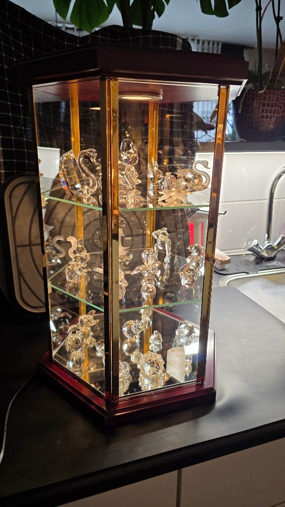 Zillermahler💎Kristal Vitrine Kastje+27 Kristallen beeldjes, Ophalen