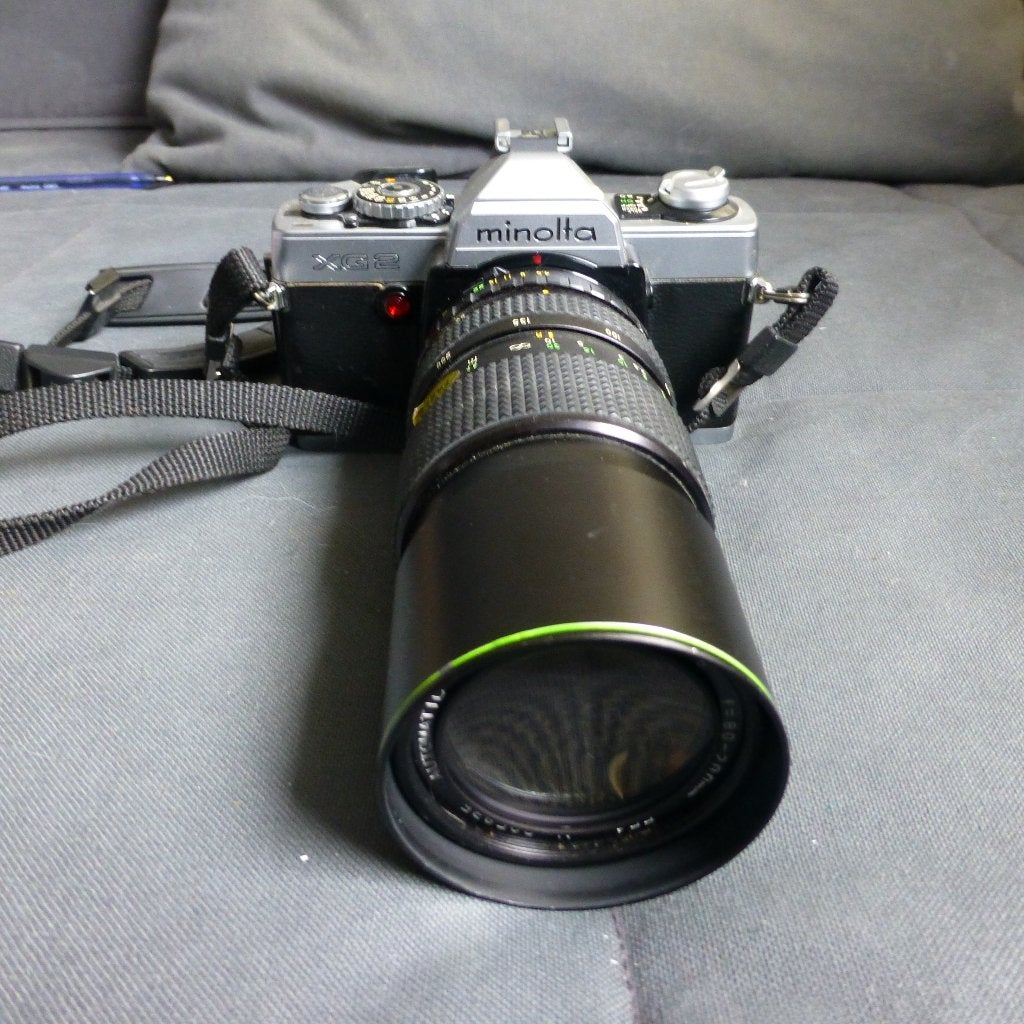 Minolta XC camera met extra grote zoom lens, Ophalen of Verzenden, Zo goed als nieuw, Spiegelreflex, Minolta