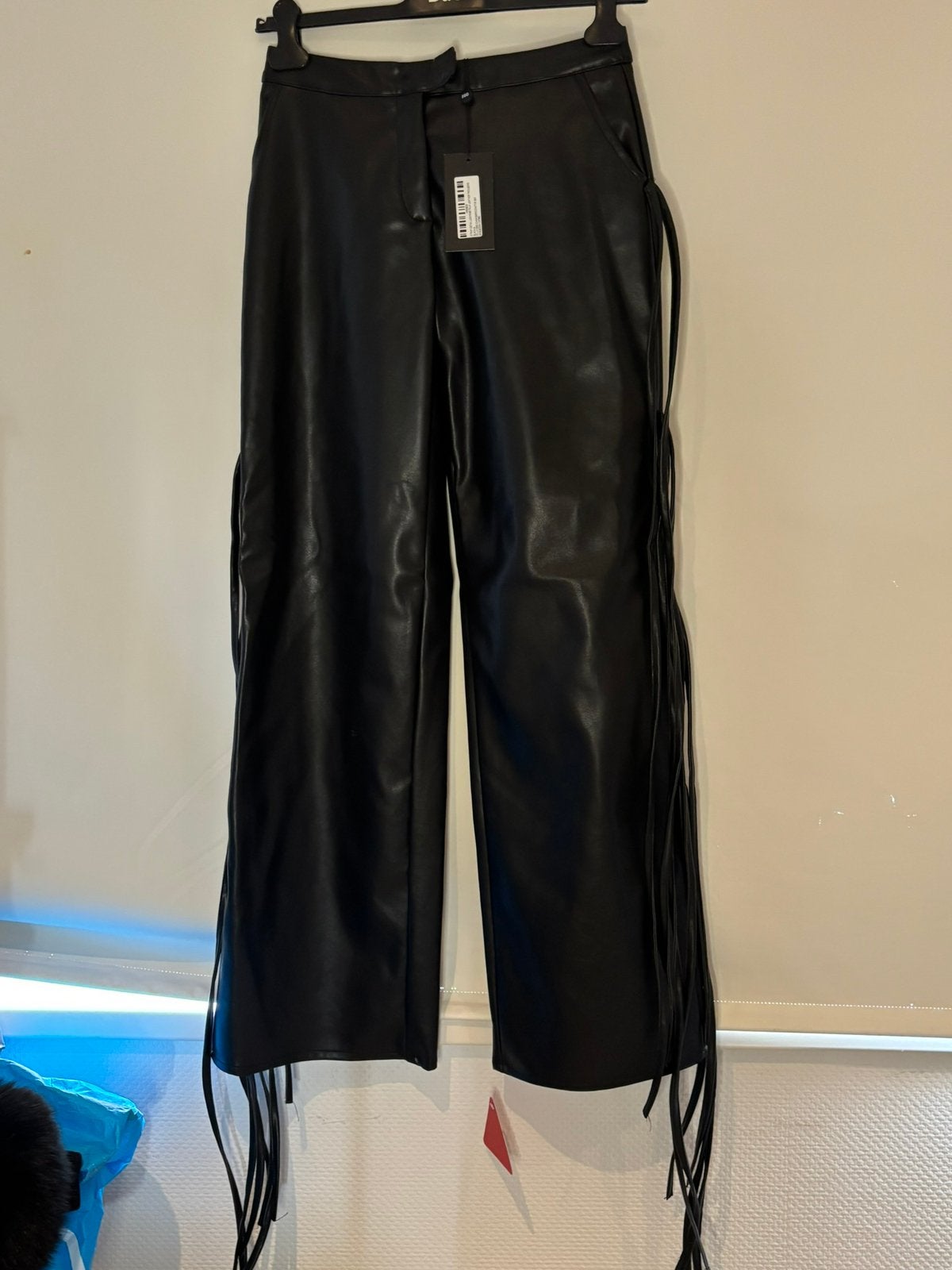 Ego lederlook broek met franjes maat 36 nieuw, ., Zwart, Nieuw, Ophalen of Verzenden
