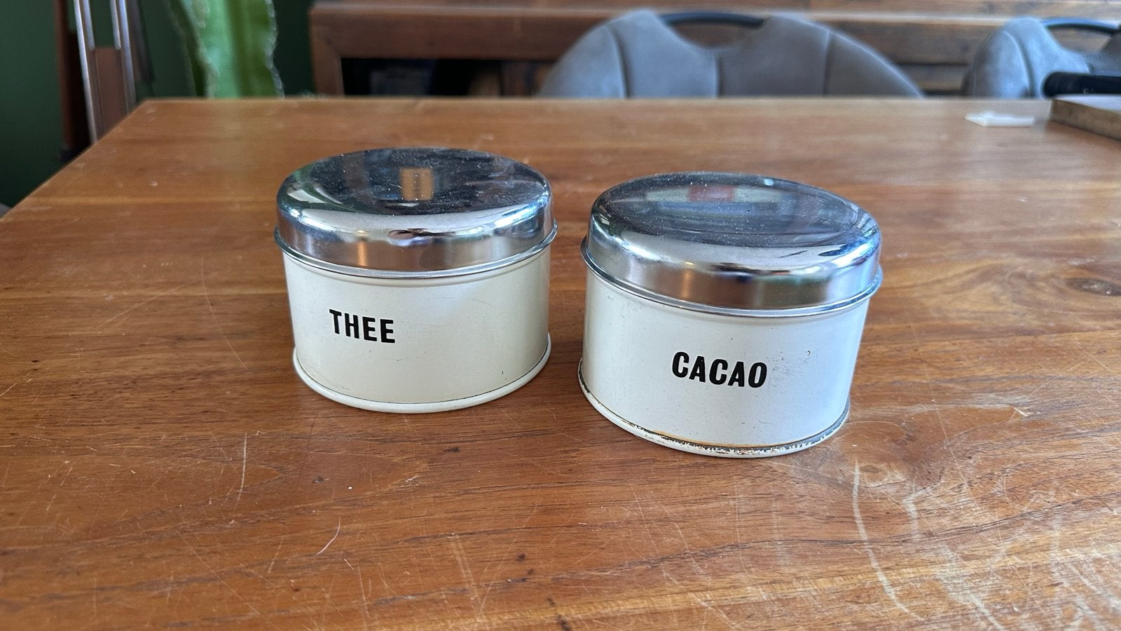 Brabantia vintage thee en cacao blikken, Ophalen of Verzenden