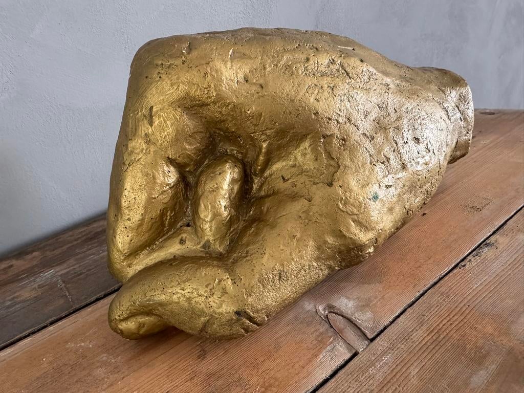 VINTAGE GRÓTE HANDGEMAAKTE GOUDEN HAND KUNSTACADEMIE, Ophalen