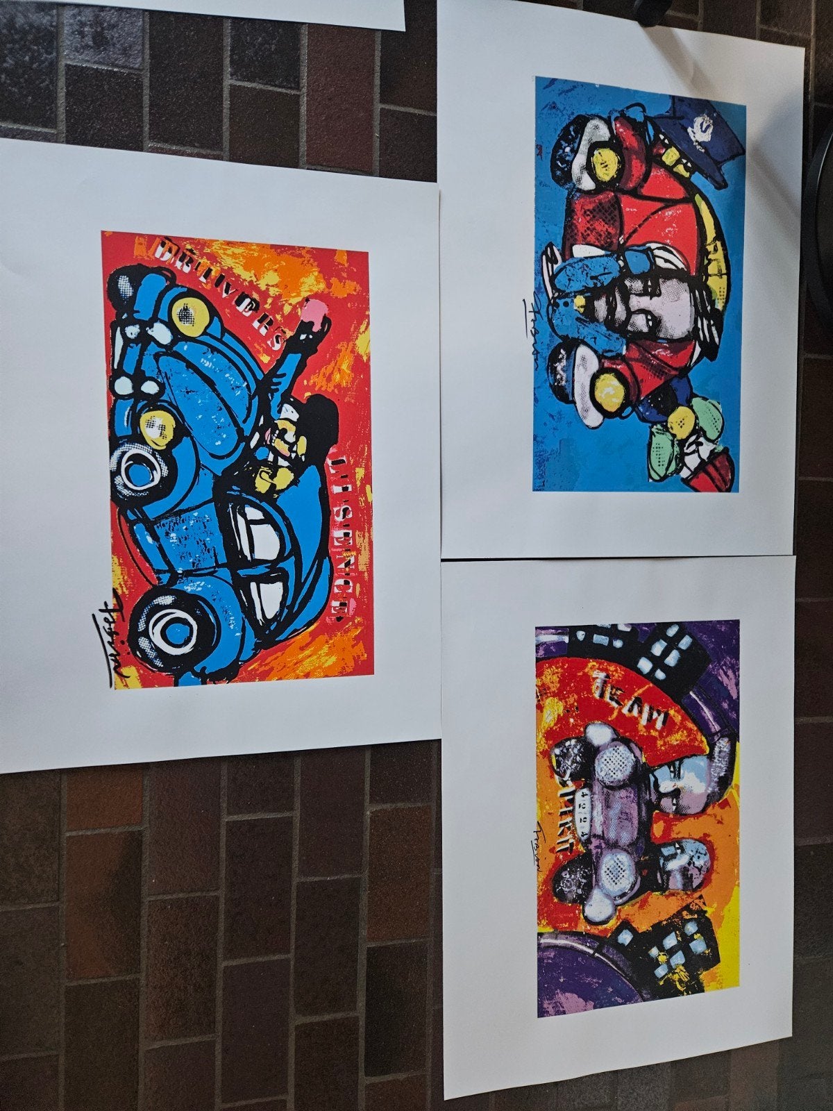 3 Zeefdrukken Fabian - E/A, Antiek en Kunst, Ophalen of Verzenden