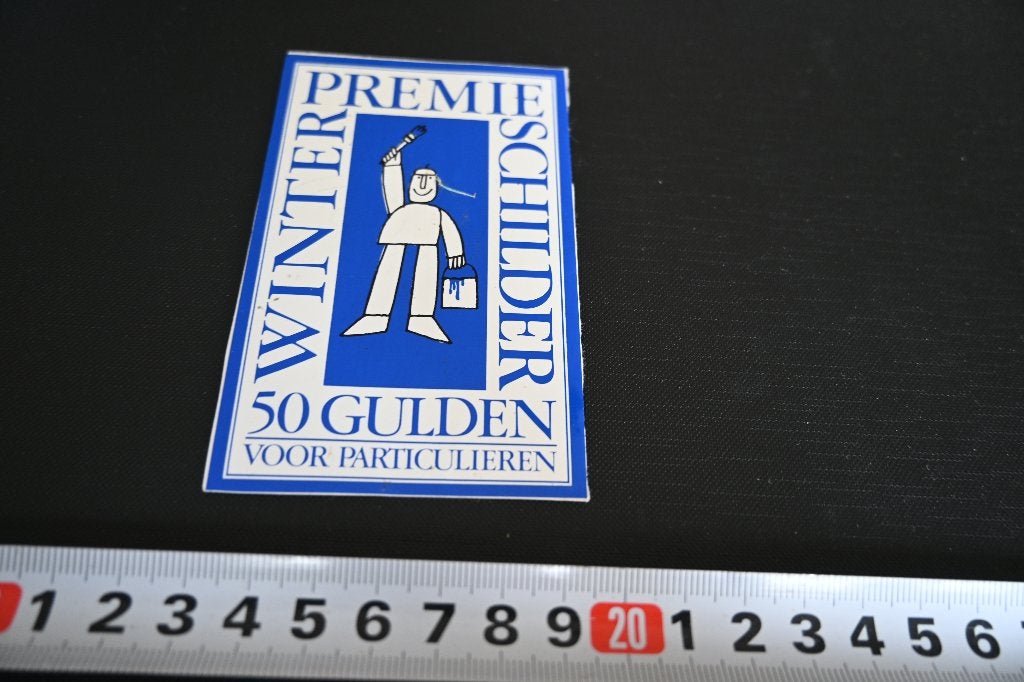 sticker premie winterschilder 50 gulden voor particulieren, Ophalen of Verzenden, Zo goed als nieuw