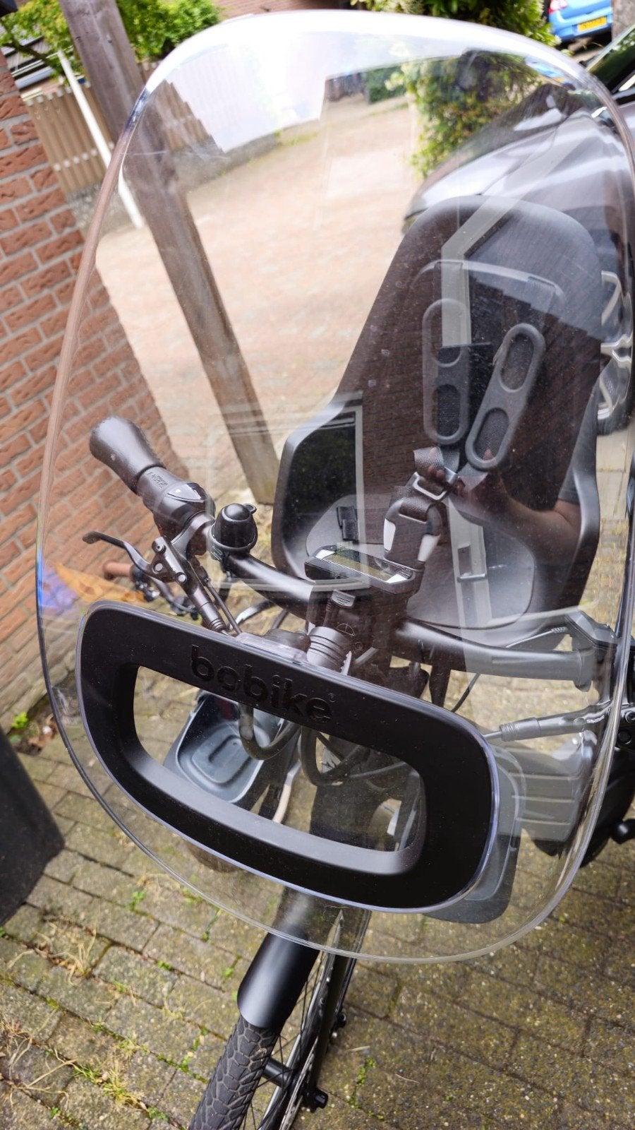 BoBike Fietstoeltje met windscherm en voetsteun, Fietsen en Brommers, Fietsaccessoires | Fietsstoeltjes, Voorzitje, Ophalen of Verzenden