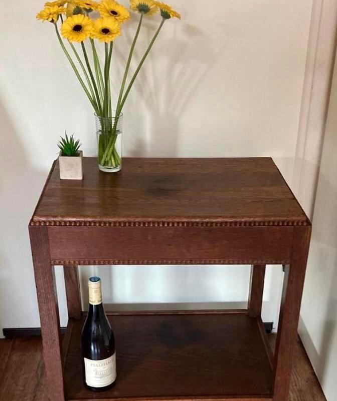 Art Deco Amsterdamse School bijzettafel dranktafel eikenhout, Ophalen