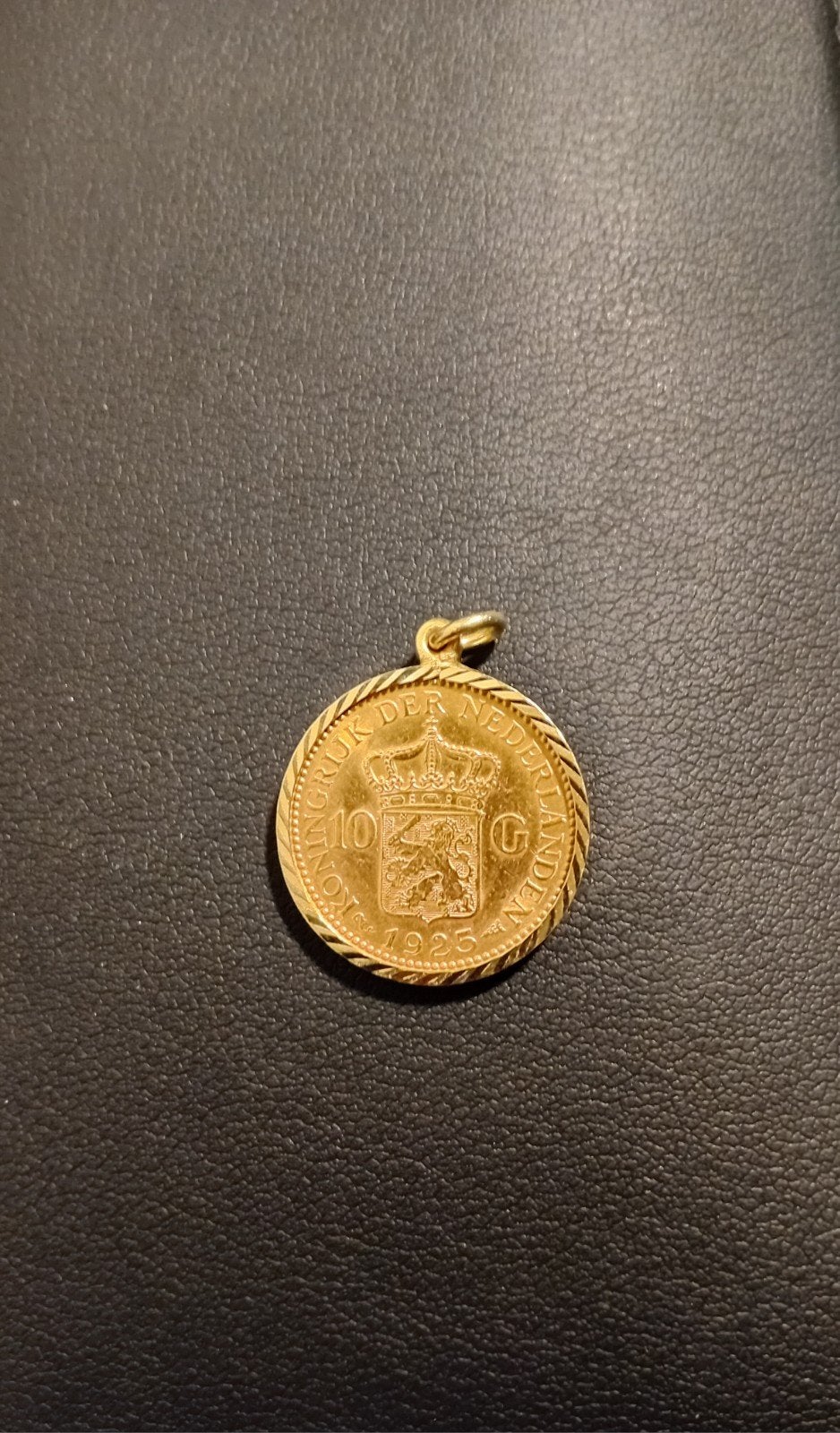 Gouden 10 Gulden Munt Hanger 1925 Koningin Wilhelmina, Gebruikt, Ophalen of Verzenden, Kleiner dan 17, Dame of Heer