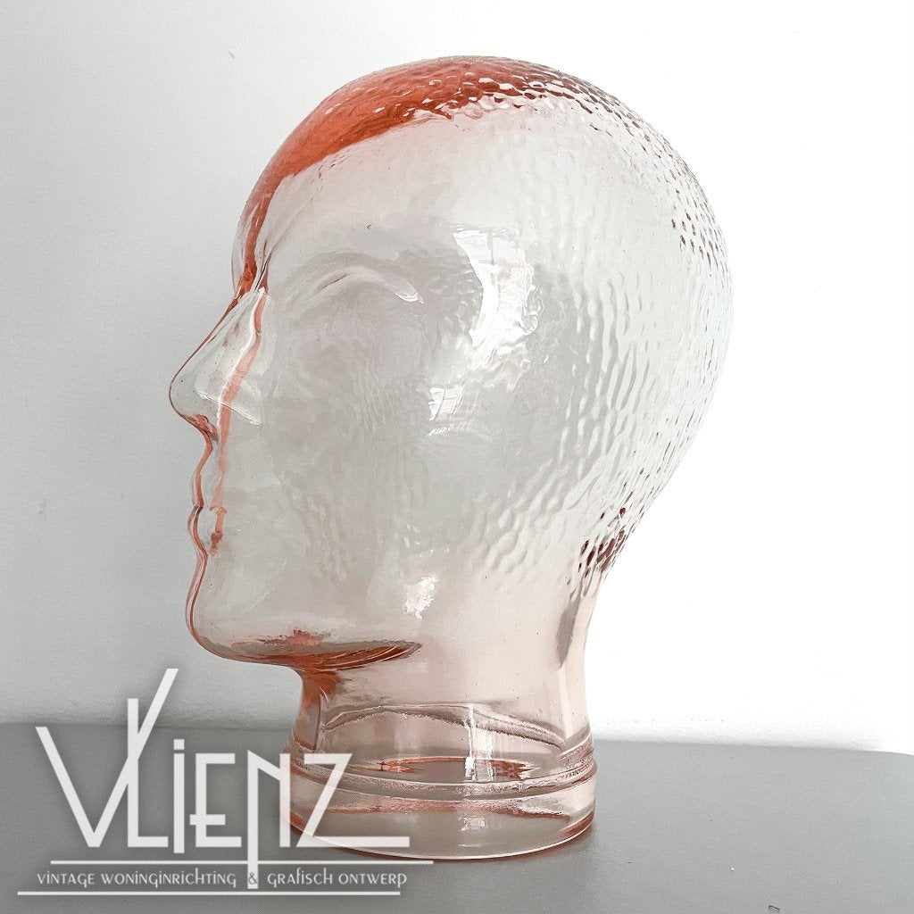 Vintage, retro, rozen glazen hoofd koptelefoon, hoed, pruik, Ophalen, Huis en Inrichting