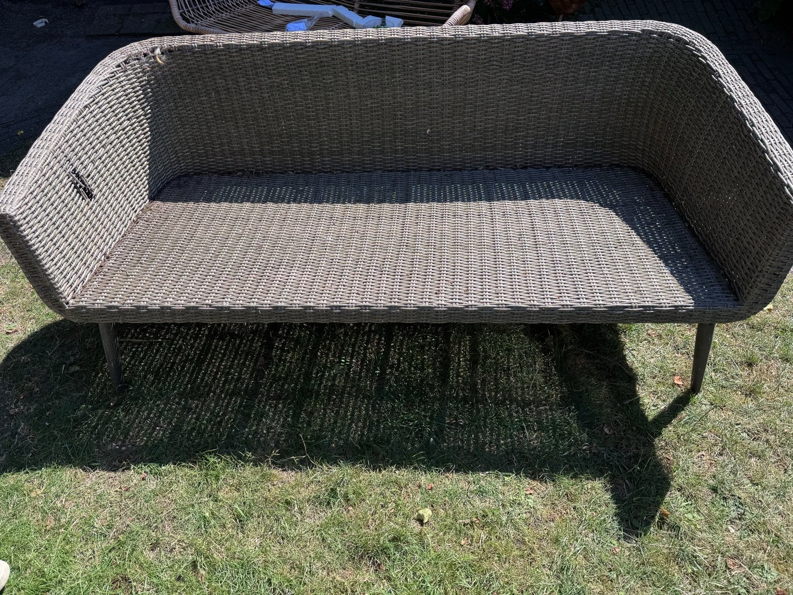 Wicker tuinbank - Gebruikt, Ophalen, Gebruikt, Wicker