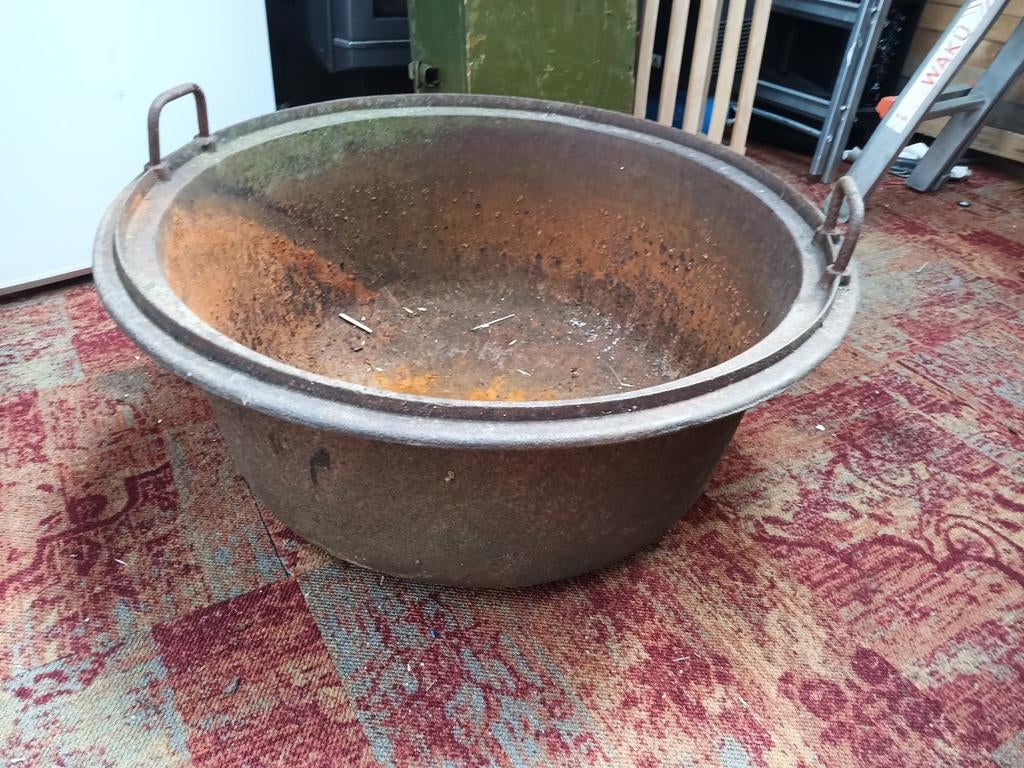 Grote Gietijzeren Schaal, Tuin en Terras, Ophalen, Gebruikt, Rond, Metaal