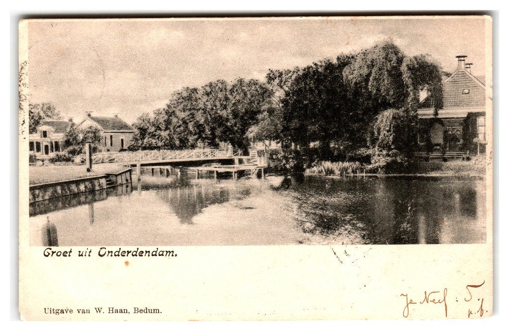 Onderdendam, Groet uit Onderdendam, Verzenden, Voor 1920, Gelopen, Groningen