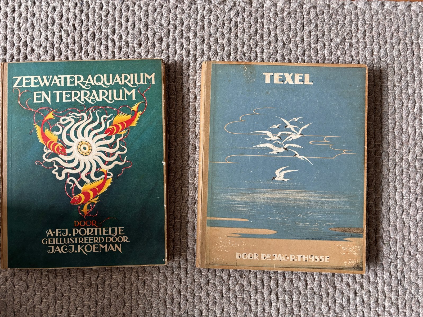 Vintage boeken: Texel en Zeewateraquarium & Terrarium, Boeken, Natuur, Ophalen, Gelezen, Natuur algemeen