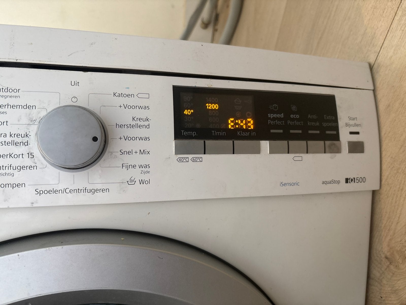 Gratis Siemens iQ500 wasmachine – defect E:43, Ophalen, 1200 tot 1600 toeren, Minder dan 85 cm, Handwasprogramma