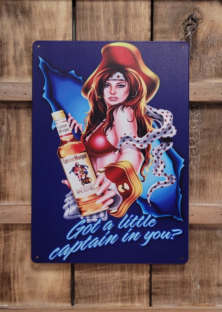 Captain Morgan captain in you reclamebord van metaal deco, Verzamelen, Reclamebord, Info@deconoord.nl, Deco Noord, Nieuw