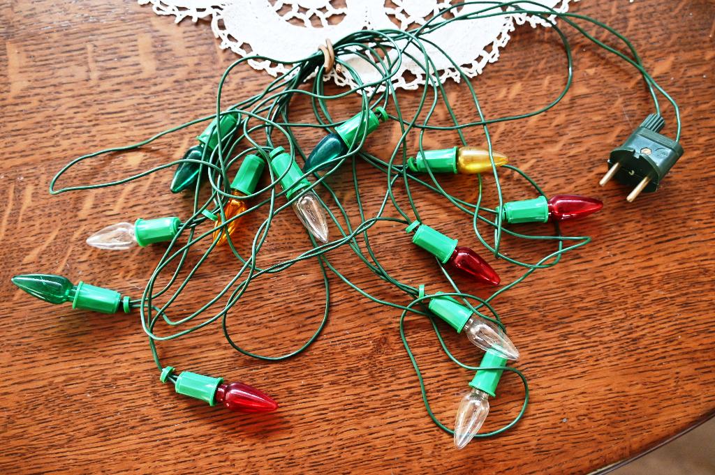 Oude kerstverlichting gekleurde, Diversen, Kerst, Ophalen of Verzenden, Gebruikt
