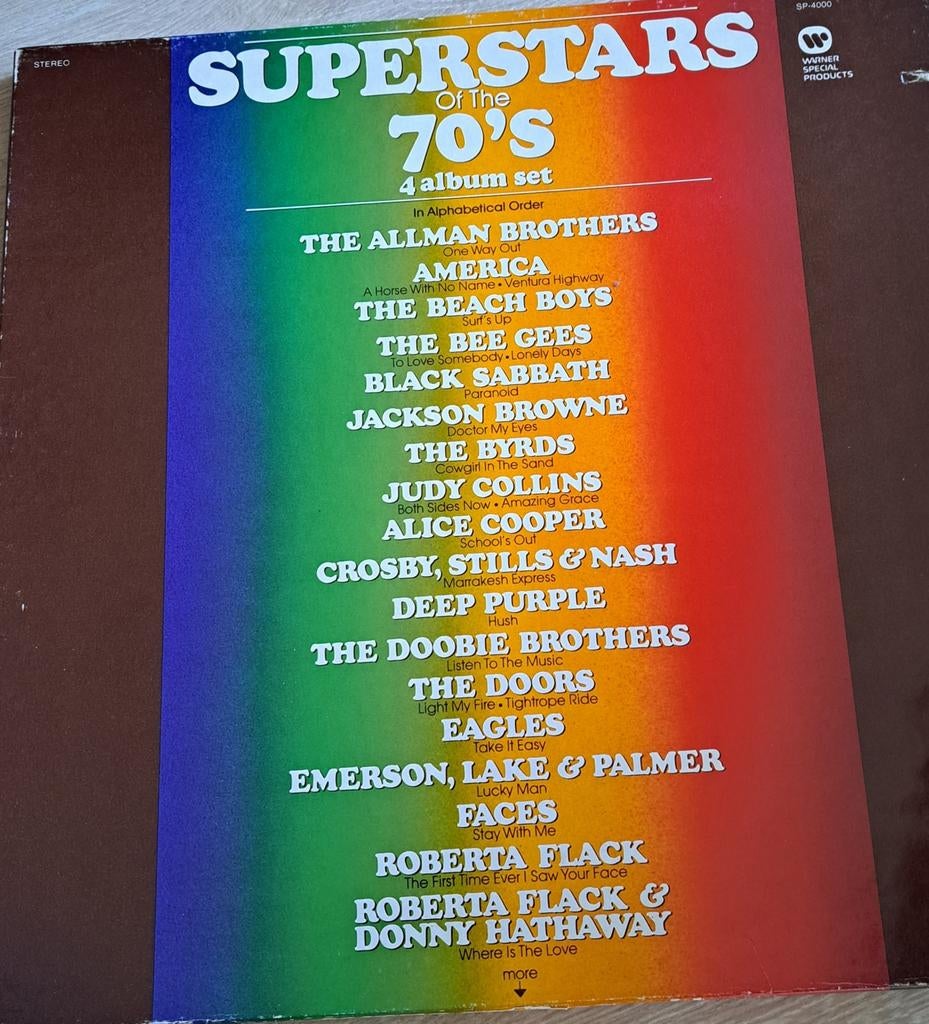 4 lp's in box met bands uit 70-er jaren, Cd's en Dvd's, Ophalen of Verzenden, Zo goed als nieuw, Overige formaten