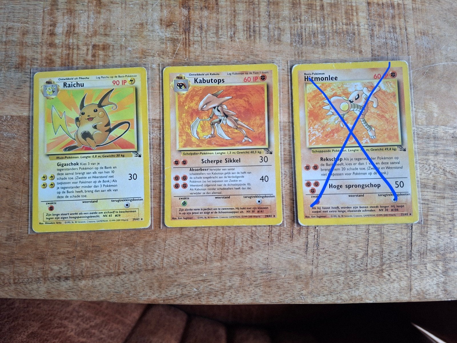 Raichu unlimited fossil Nederlands - Mega rare!, Ophalen of Verzenden, Gebruikt, Meerdere kaarten