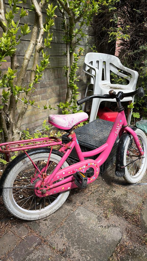Kinderfietsje van lief, Fietsen en Brommers, Ophalen, Gebruikt, Terugtraprem, Minder dan 16 inch