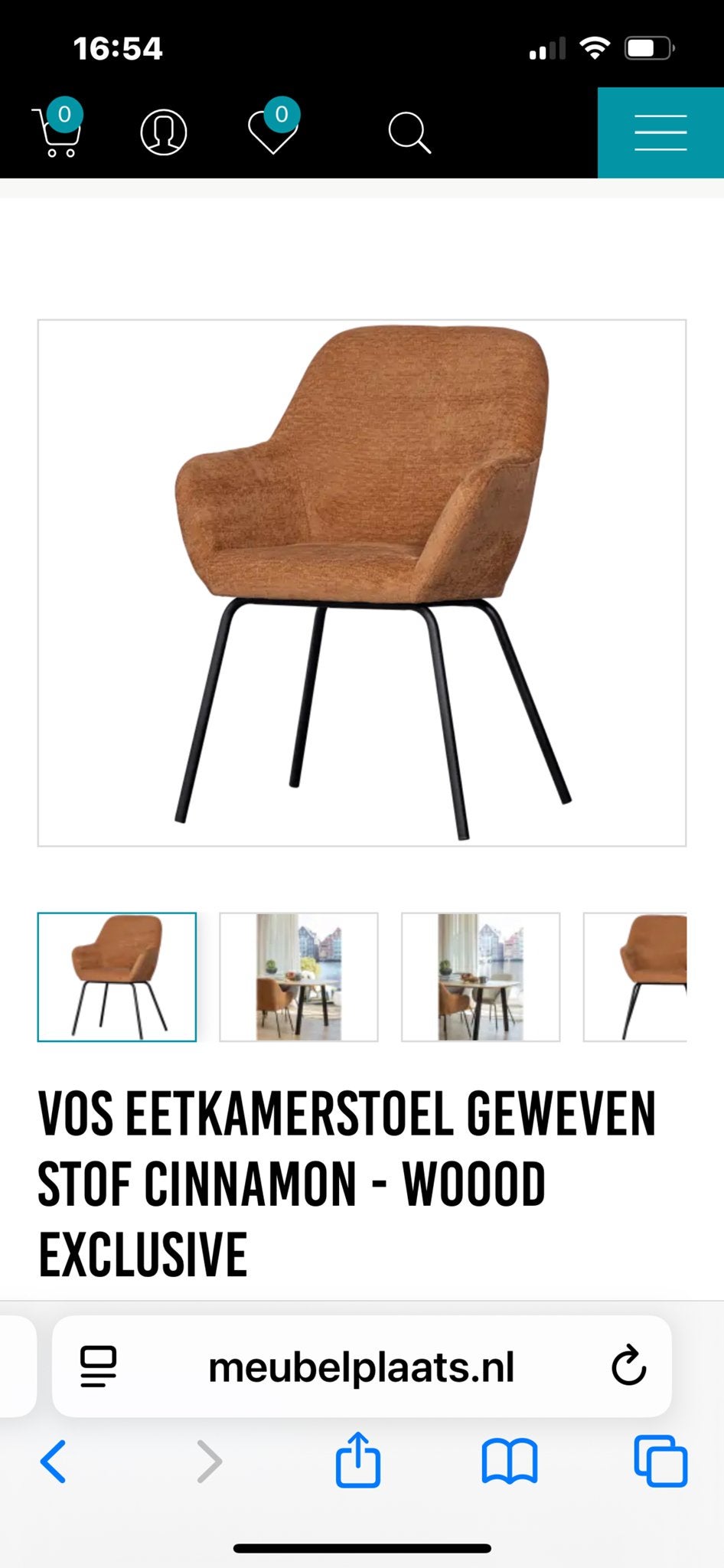 6 VOS Eetkamerstoelen WOOOD EXCLUSIVE, Ophalen, Gebruikt, Bruin, Eén
