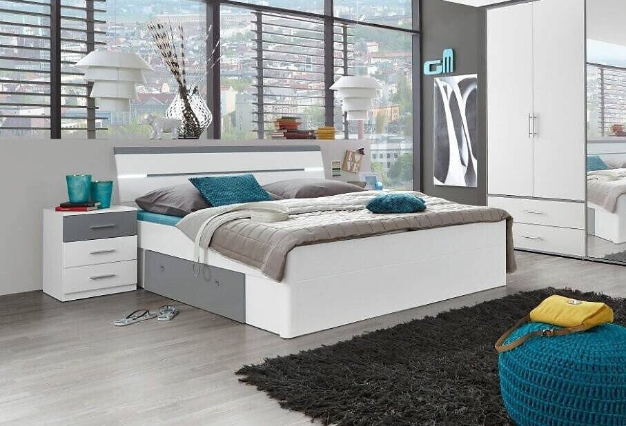 Moderne bedden 180 met opbergruimte Snelle levering. Netbed, Verzenden, Wit, 180 cm, 200 cm